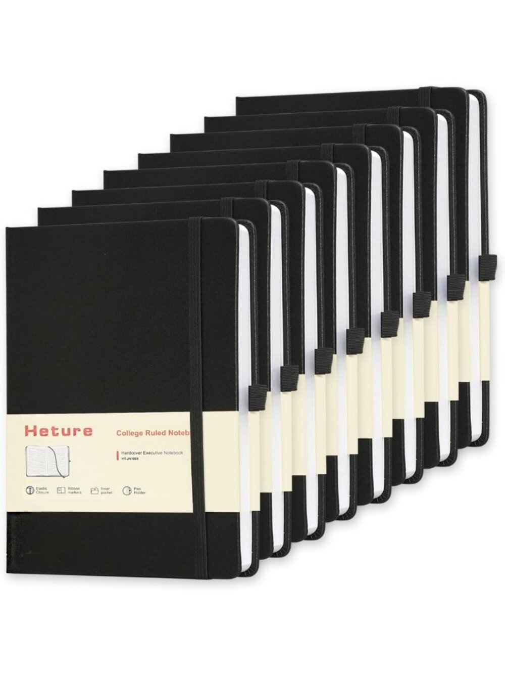A5 Hardcover Lined Notebooks, 160 Pages, Classic Ruled Journals for Work/Travel